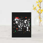 Kerstsymbolen Santa Koe Schattigee vorm bijpassend Kaart (Gele Bloem)