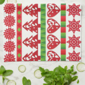 kerstsymbolen theedoek (Gevouwen)