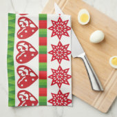 kerstsymbolen theedoek (Quarter Fold)