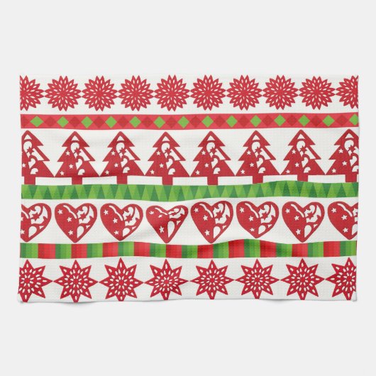 kerstsymbolen theedoek (Horizontaal)