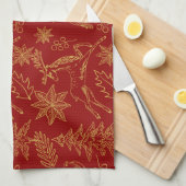 kerstsymbolen theedoek (Quarter Fold)