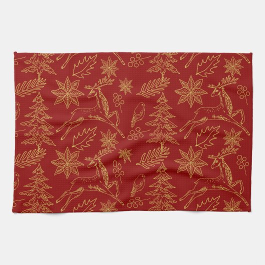 kerstsymbolen theedoek (Horizontaal)