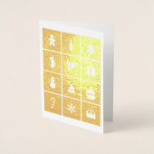 Kerstsymbolen Vakantige Gold Foil Kaart (Voorkant)