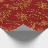 kerstsymbolen: verpakkingspapier cadeaupapier (Hoek)