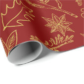 kerstsymbolen: verpakkingspapier cadeaupapier (Rol Hoek)