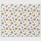 kerstsymbolen Verpakkingspapier Cadeaupapier (Vlak)