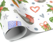 kerstsymbolen Verpakkingspapier Cadeaupapier (Rol Hoek)