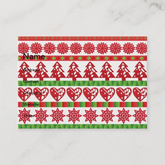 kerstsymbolen visitekaartje (Voorkant)