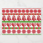 kerstsymbolen voedselcontainer etiket (Enkel label)