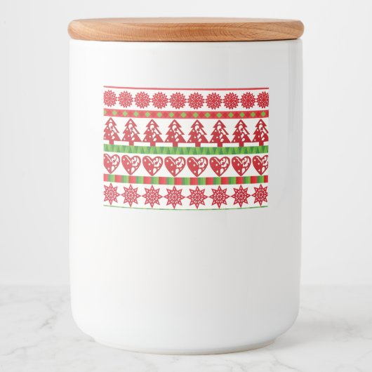 kerstsymbolen voedselcontainer etiket (Voorkant)