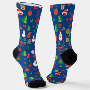 Kerstsymbool trendy whimsical cartoonpatroon sokken
