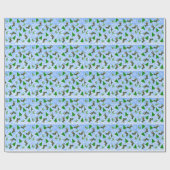 Kerstsymboolpatroon Blauwe Inpakpapier (Vlak)