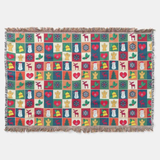 Kerstsymboolpatroon Xmas Deken (Voorkant)