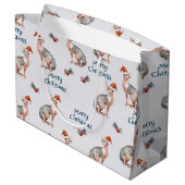 kerstsynx-kat-cadeau, kerstvakantieverval groot cadeauzakje (Achterkant Gekanteld)