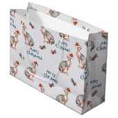 kerstsynx-kat-cadeau, kerstvakantieverval groot cadeauzakje (Voorkant Gekanteld)