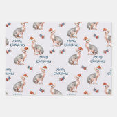 kerstsynx-kat-cadeau, kerstvakantieverval inpakpapier vel (Voorkant 2)