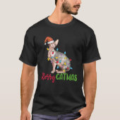 kerstsynx met kat paw met astruitjes met ruitjes P T-shirt (Voorkant)
