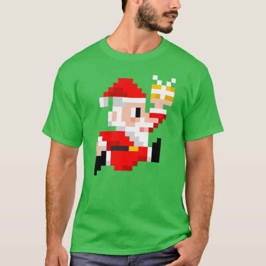 kerstT-shirt: 8-bits Santa Claus T-shirt (Voorkant)
