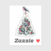 KerstT-shirt met Red Robin Sticker (Vel)