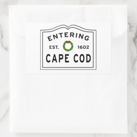 kersttaardebeker rechthoekige sticker (Tas)