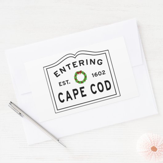 kersttaardebeker rechthoekige sticker (Envelop)