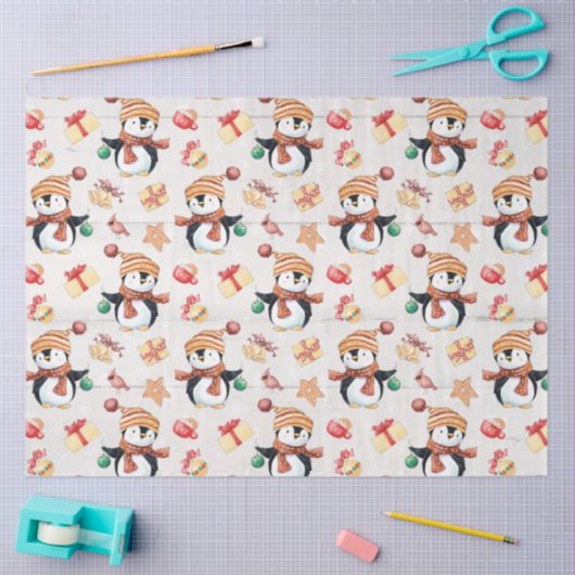 kersttaardenpinguïns Cadeaus met witte tong Tissuepapier (Craft)