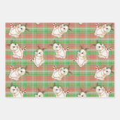 kersttaarkleurig Baby Bunny Green Red Play Fabric Inpakpapier Vel (Voorkant 2)