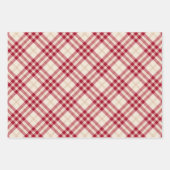 kersttaarkleurig rood wit diagonaal patroon inpakpapier vel (Voorkant 3)