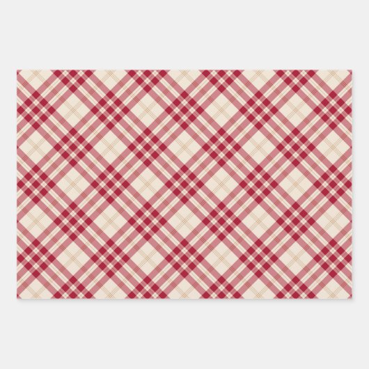 kersttaarkleurig rood wit diagonaal patroon inpakpapier vel (Voorkant 2)