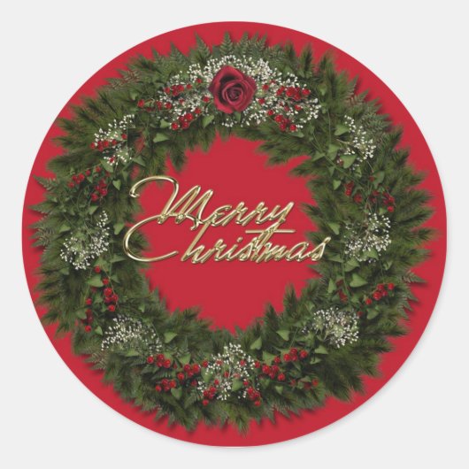 kersttaarster ronde sticker (Voorkant)