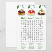 kersttaart Baby shower Word Search Game (Voorkant / Achterkant)