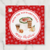 Kersttaart bakken bedankjes labels (Voorkant)