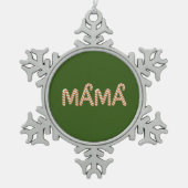 Kersttaart Boom Mama Mam Trui Grappig Familie Tin Sneeuwvlok Ornament (Voorkant)