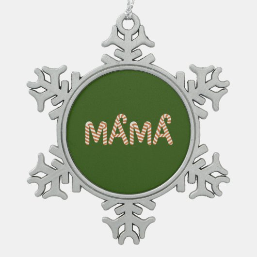 Kersttaart Boom Mama Mam Trui Grappig Familie Tin Sneeuwvlok Ornament (Voorkant)
