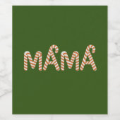 Kersttaart Boom Mama Mam Trui Grappig Familie Wijn Etiket (Enkel label)