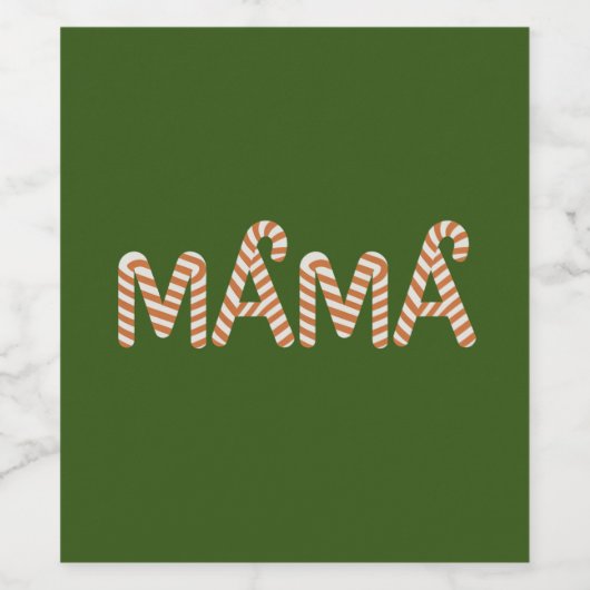 Kersttaart Boom Mama Mam Trui Grappig Familie Wijn Etiket (Enkel label)