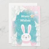 kersttaart Bunny Pink en Mint Feestdagenkaart (Voorkant / Achterkant)