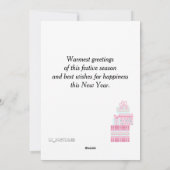 kersttaart Bunny Pink en Mint Feestdagenkaart (Achterkant)