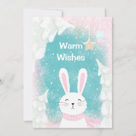 kersttaart Bunny Pink en Mint Feestdagenkaart