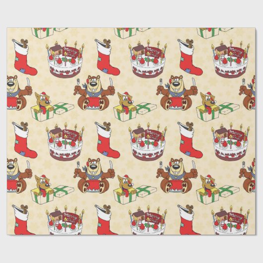 kersttaart cadeaupapier (Vlak)