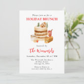 Kersttaart en Drinken Holiday Brunch Kaart (Staand voorkant)