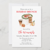 Kersttaart en koekjes vakantie brunch kaart (Voorkant)