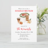 Kersttaart en koekjes vakantie brunch kaart (Staand voorkant)