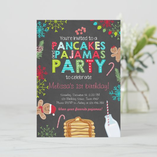 kersttaart en uitnodiging voor het vieren van de v (Staand voorkant)