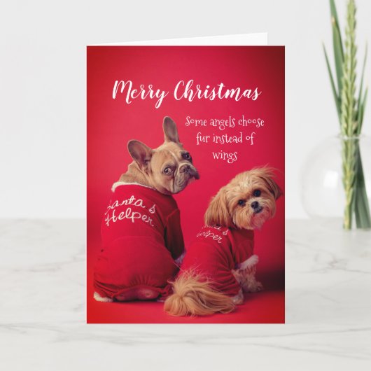 kersttaart Franse bulledog en Shih Tzu Kaart (Voorkant)