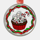 \kersttaart met snoepriet metalen ornament (Voorkant)