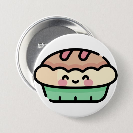 kersttaart ronde button 7,6 cm (Voorkant /achterkant)