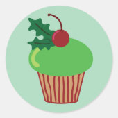 kersttaart ronde sticker (Voorkant)