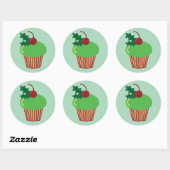 kersttaart ronde sticker (Vel)