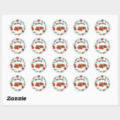 Kersttaart specerijen ronde sticker (Vel)